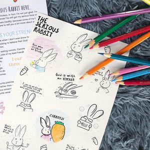 SET OF 2 Serious Rabbit Encouragement Stickers