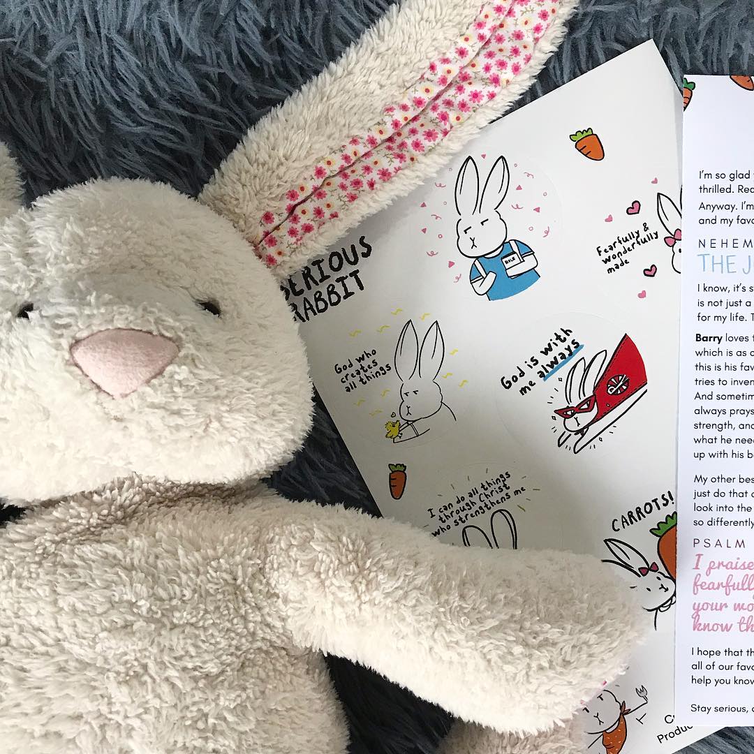 SET OF 2 Serious Rabbit Encouragement Stickers – The Treasure Box SG