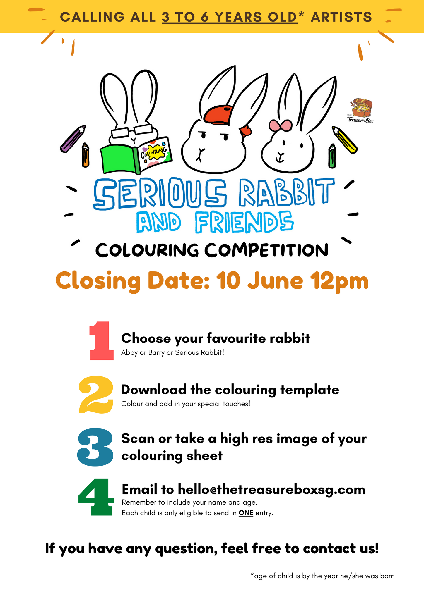 Abby Rabbit Abby Rabbit Colouring Sheet – The Treasure Box SG