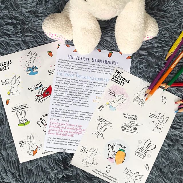 SET OF 2 Serious Rabbit Encouragement Stickers – The Treasure Box SG