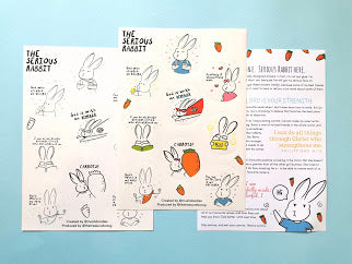 SET OF 2 Serious Rabbit Encouragement Stickers