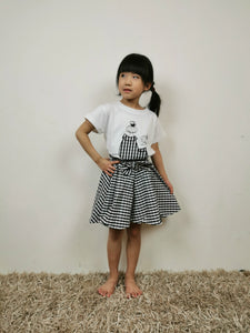 Black Checkered Skirt-Pants Set