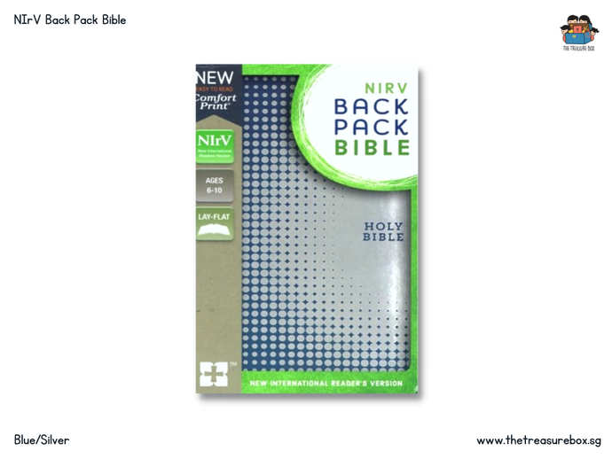 NIrV Backpack Bible - Leathersoft (Blue/Silver)