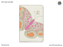 Load image into Gallery viewer, NIrV Backpack Bible - Flexcover Pink Butterfly