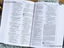 Load image into Gallery viewer, NIrV Kids&#39; Devotional Bible Leathersoft (Lavender)