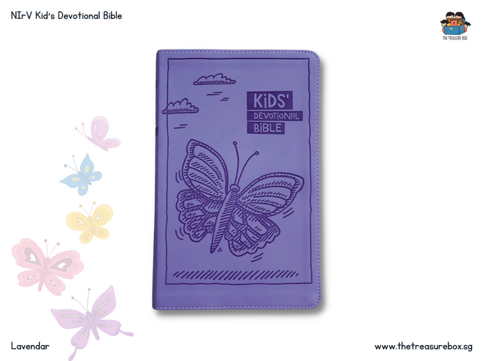 NIrV Kids' Devotional Bible Leathersoft (Lavender)