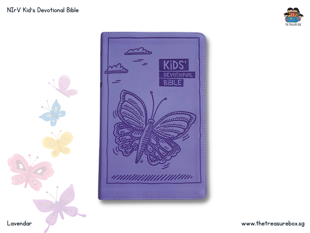 NIrV Kids' Devotional Bible Leathersoft (Lavender)