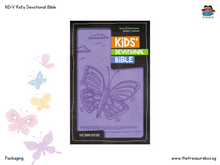 Load image into Gallery viewer, NIrV Kids&#39; Devotional Bible Leathersoft (Lavender)