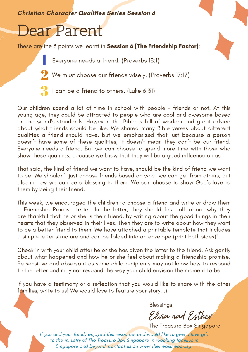 Parent's Guide: The Friendship Factor – The Treasure Box SG