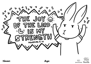 Serious Rabbit Colouring Sheet