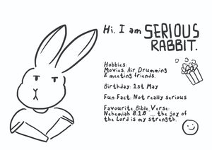 Serious Rabbit Colouring Sheet